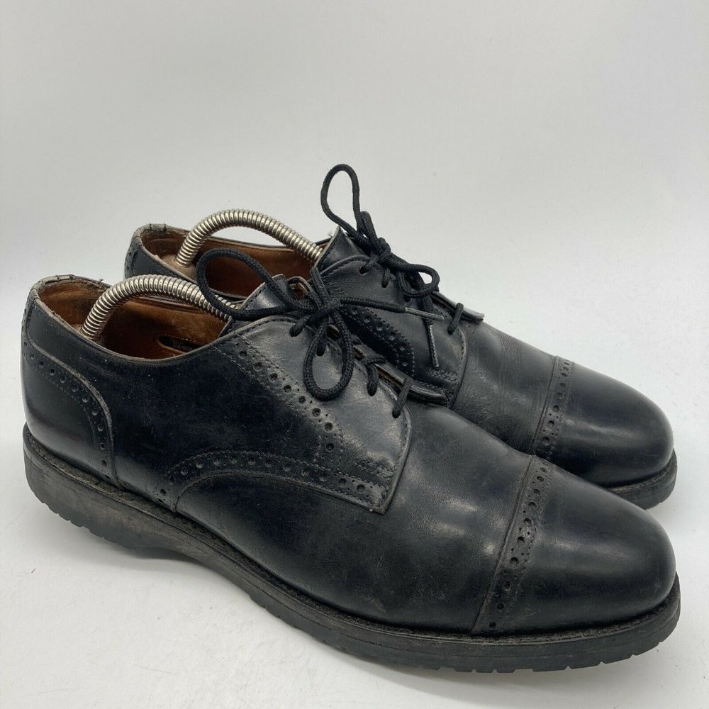 Allen Edmonds Mens Cap Toe Brogue Oxford Shoes Black Size 9.5D